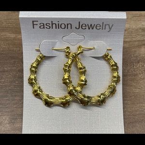 Gold Bamboo Earrings Small